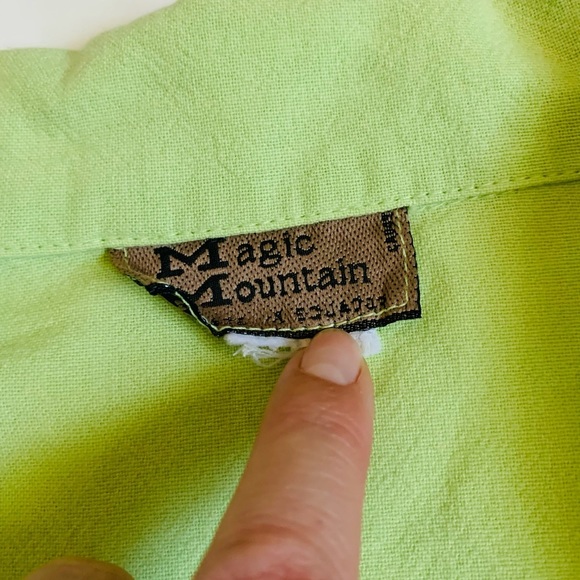 VTG lime green fringe button up light weight coat - Picture 5 of 9